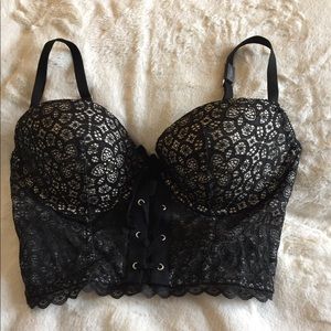 Black lace bustier with zipper *Lowest price*